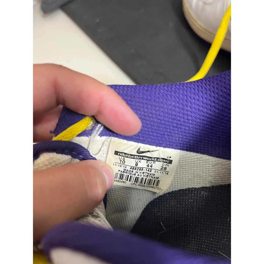 Nike Air Force 1‎ Low Snakeskin Lakers Mens Size 10 488298-143 White Sneakers